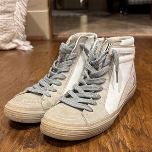 ShuShop White and Gray High-Top Sneakers